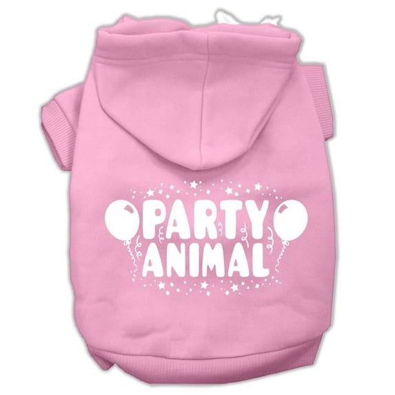 Party Animal Screen Print Pet Hoodies, Light Pink - 3XL 20