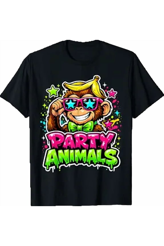 Party Animals Baseball Jersey Funny Monkey Vibrant Slime T-Shirt
