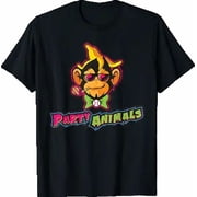 Party Animals Baseball Monkey Sports Graphic T-Shirt All Size S-5XL
