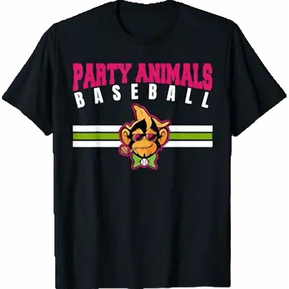 Party Animals Baseball Retro Monkey Sunglasses T-Shirt