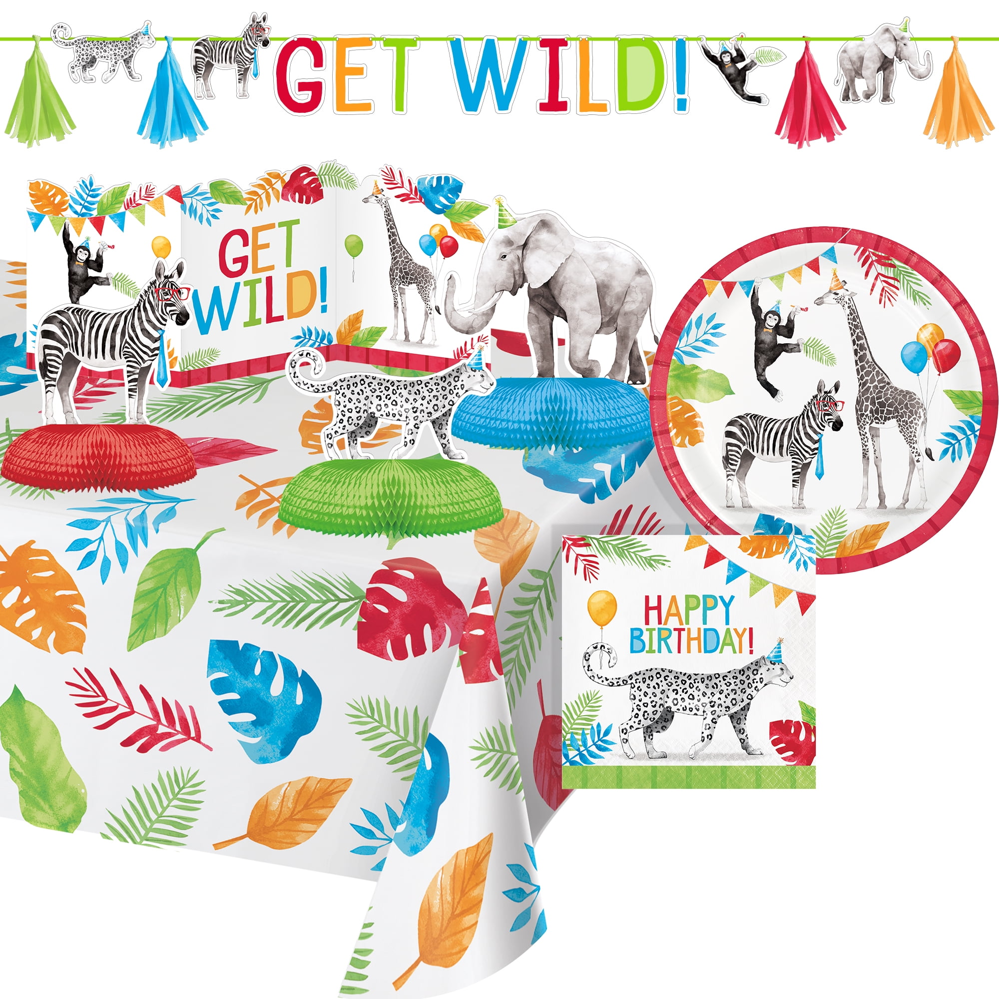 Party Animals Party Supplies & Decorations Kit, Serves 8