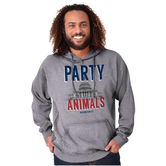 Party Animals Washington DC Capitol Unisex Plus Fleece Graphic Hoodie Brisco Brands 3X