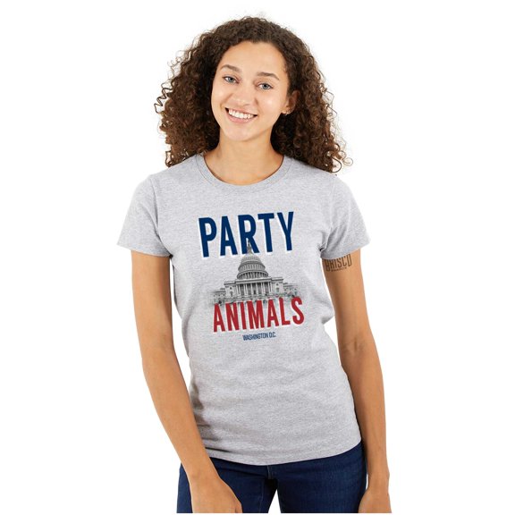 Party Animals Washington DC Capitol Womens Fitted Plus Size Graphic Tee Brisco Brands 2X