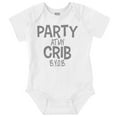 thumbnail image 1 of Party At My Crib BYOB Funny Romper Boys or Girls Infant Baby Brisco Brands NB, 1 of 6