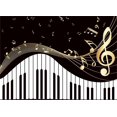 Party Backdrop Musical Notes Theme Pianist Piano Background Photography Backdrops Baby Shower ...