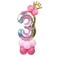 thumbnail image 1 of Party Balloon 32-inch Aluminum Foil Number Shape Balloon Birthday Party Decoration, Number 3, Rose Gold, 1 of 8