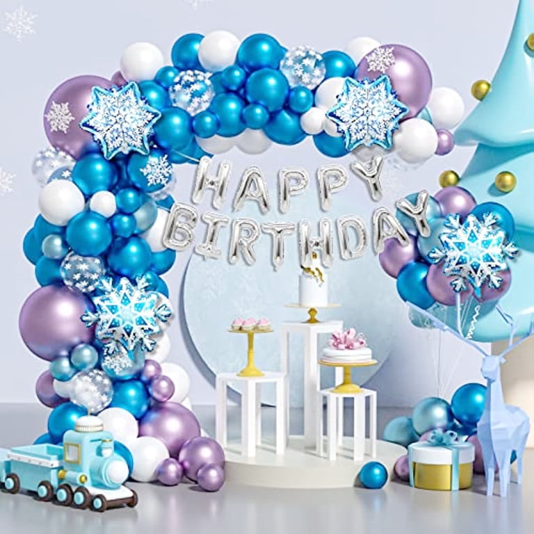 50 Pcs Christmas Snowflake Balloons – 12 Inch Latex Balloons For Winter Wonderland, Wedding & Party Decor