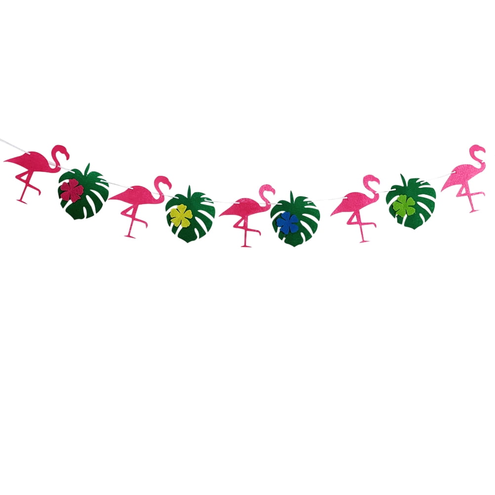 Party Banner Bunting Tropical Hawaiian Hawaii Flamingo Animal Luau