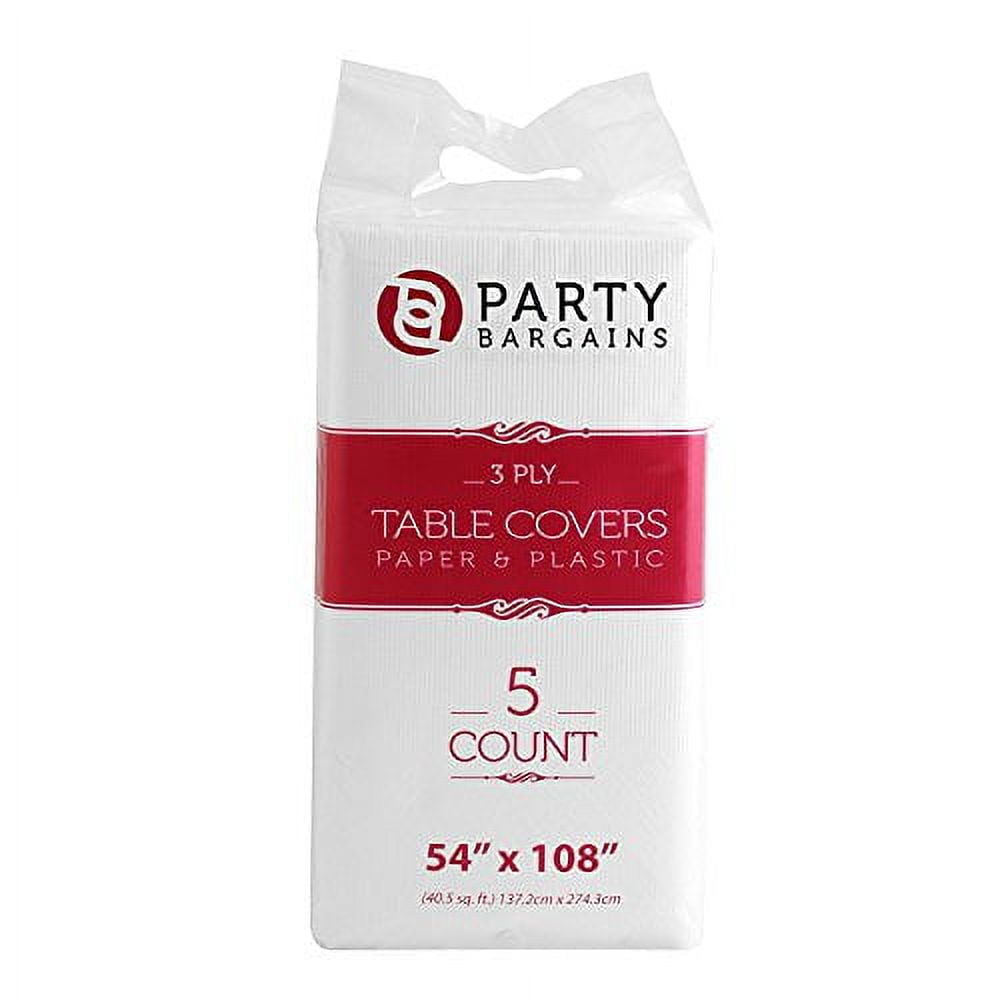 Party Bargains Disposable Table Cover Classic White Paper 3 Ply