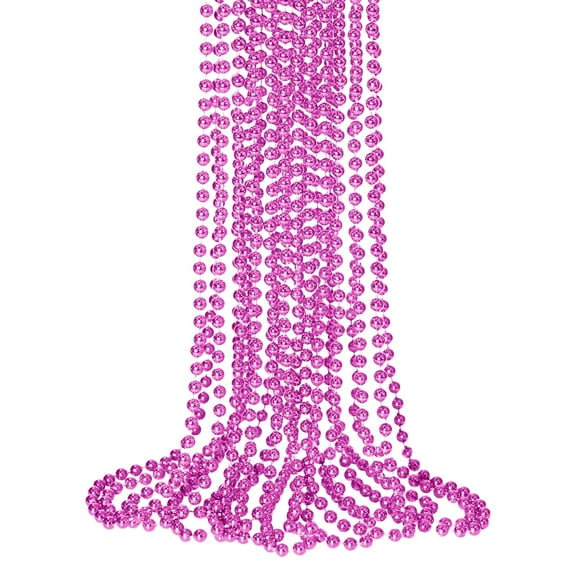 "Party Bead Necklace For Festival Bead Party Favors Colored Beads Throw Bead Accessories, 10-Pack Beaded Necklace For Parades And Parties, Durable Electroplated With