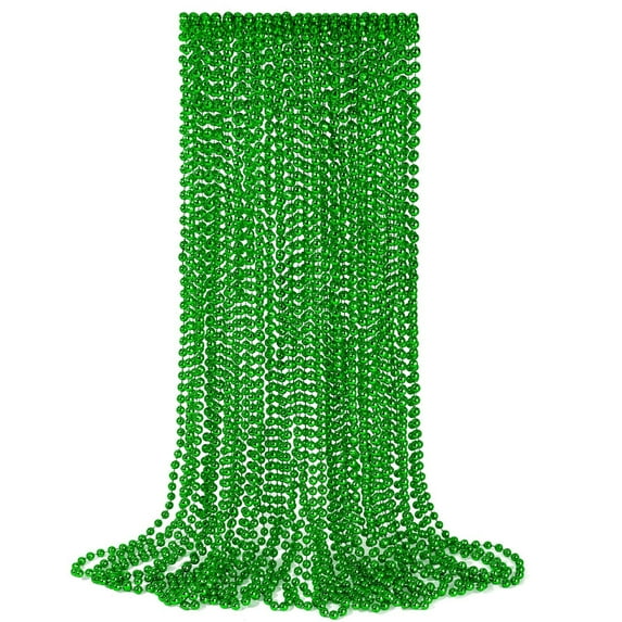 Party Bead Necklace For Festival And Event Celebrations, Colored Beaded Accessories For Parades And Gatherings, 10-Piece Pack Of Durable Beads