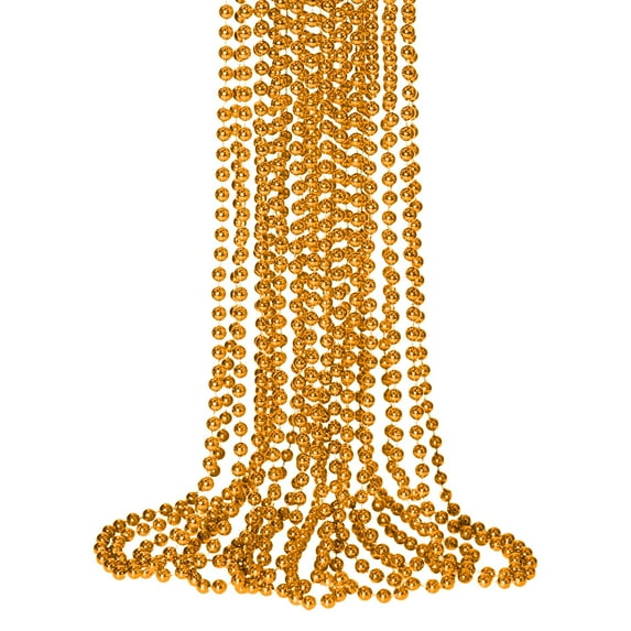 Party Bead Necklace For Festival, Colored Beads Throw Bead Accessories 10Pcs, Orange Bead Party Favors, Beaded Party Supplies For Events Decorations