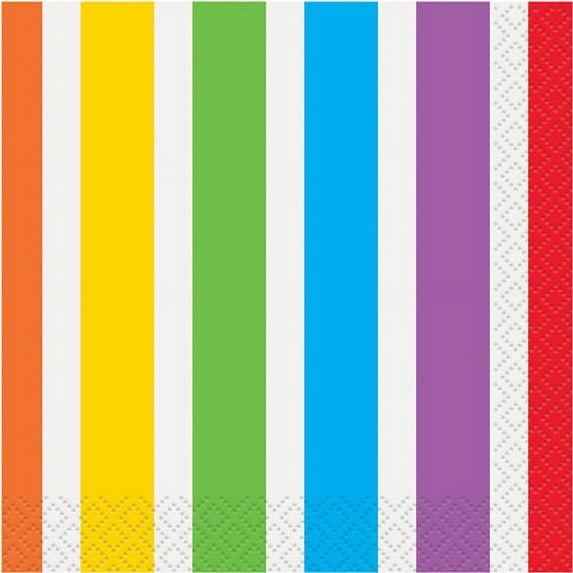Party Beverage Napkins, Rainbow, 16ct