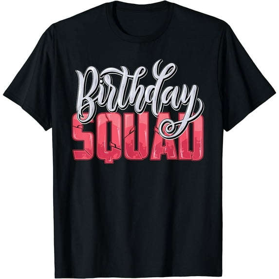 Party Birthday shirt for girls Women Birthday Squad T-Shirt Black Large