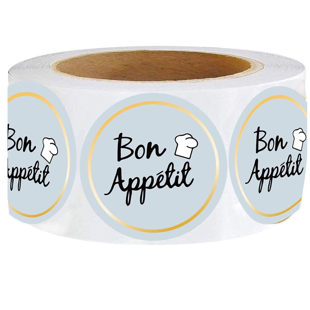 Party Bon Appetit Stickers, Tamper Evident Sealed Labels for Food