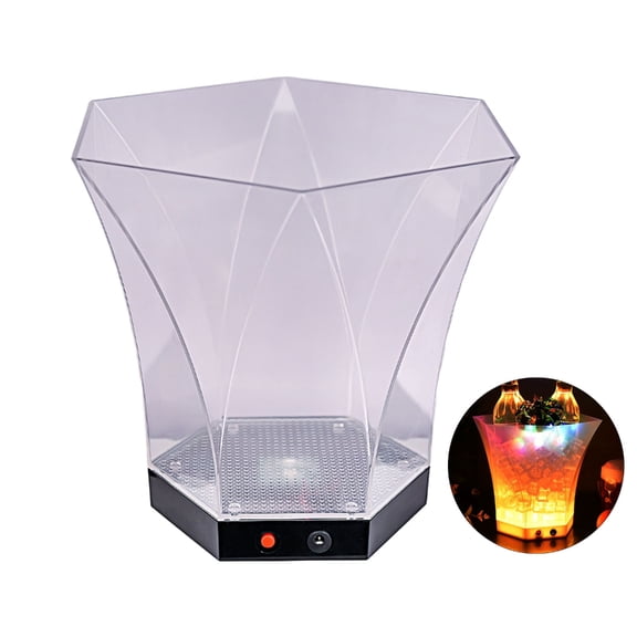 Party Bucket Battery Powered 6L Large Capacity Ice Container with Changing Lights Ice Bucket for