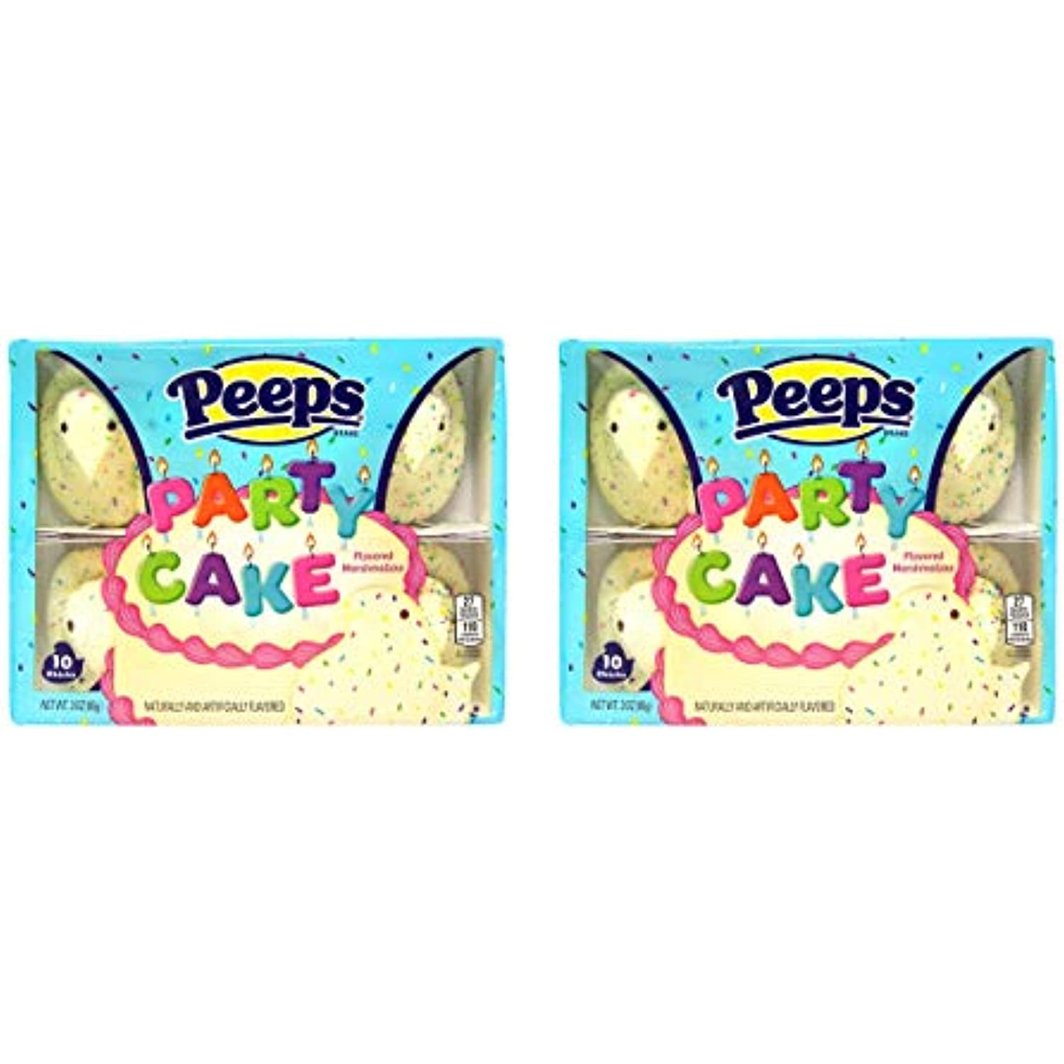Party Cake Flavored Easter Peeps Marshmallow Chicks Candy Basket Stuffers, 3 Ounces, Pack of 2