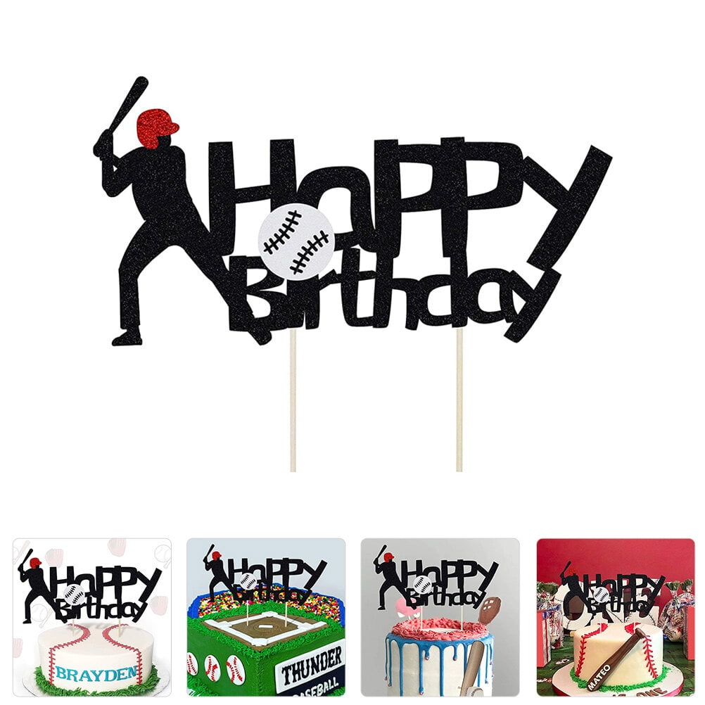 Party Cake Toppers 5pcs Baseball Theme Cake Toppers Cake Picks Decorative Party Cake Ornaments