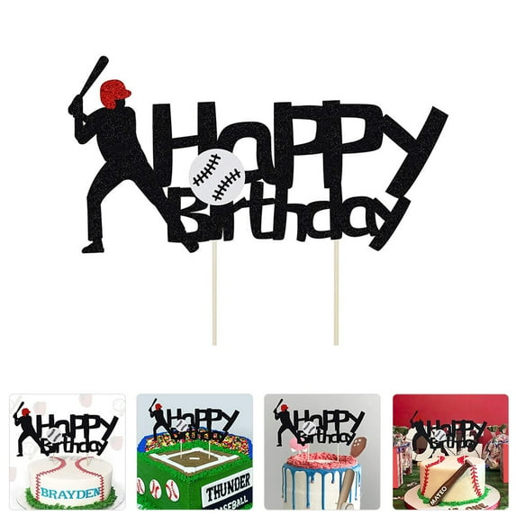Party Cake Toppers 5pcs Baseball Theme Cake Toppers Cake Picks Decorative Party Cake Ornaments