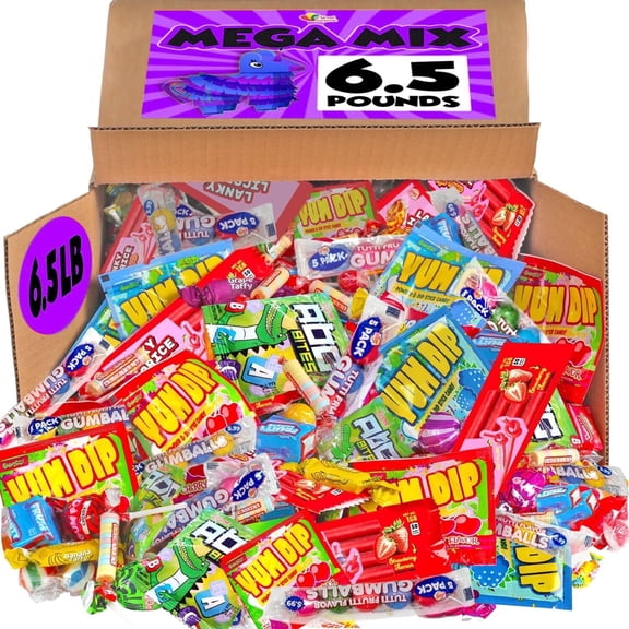 Assorted Candy Mix, 6.5  lb Bulk Individually Wrapped Candy Variety Pack for Piatas, Goodie Bags, Candy Bowls, Party Favors & Events