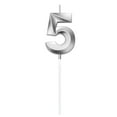 thumbnail image 1 of Party Card Insertion Clearance Sale! Nomeni Birthday Number Candle 3D Shape Birthday Candle Decoration Birthday Cake Candle, 1×Number Candle (Silver) Promotion Sale, 1 of 8