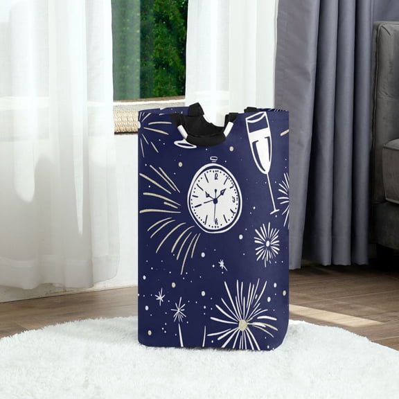 Party Celebration Pattern Foldable Laundry Hamper 12.6x11x22.7in with Handles for Bathroom Bedroom Storage