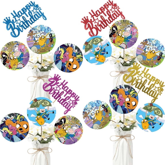 Party Centerpieces Cartoons Adventure Party Time Decoration Table Toppers Photo Props Booth Center Piece Decor Birthday Party Supplies