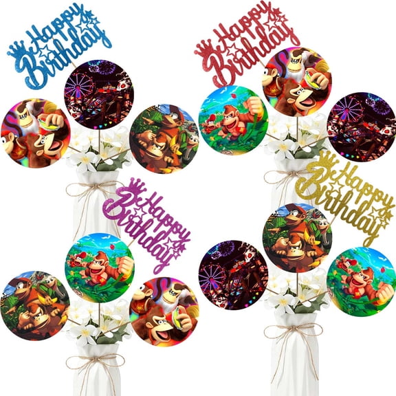 Party Centerpieces Donkey Party Kong Country Decoration Table Toppers Photo Props Booth Center Piece Decor Birthday Party Supplies