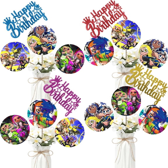 Party Centerpieces Splatoon Decoration Table Toppers Photo Props Booth Center Piece Decor Birthday Party Supplies