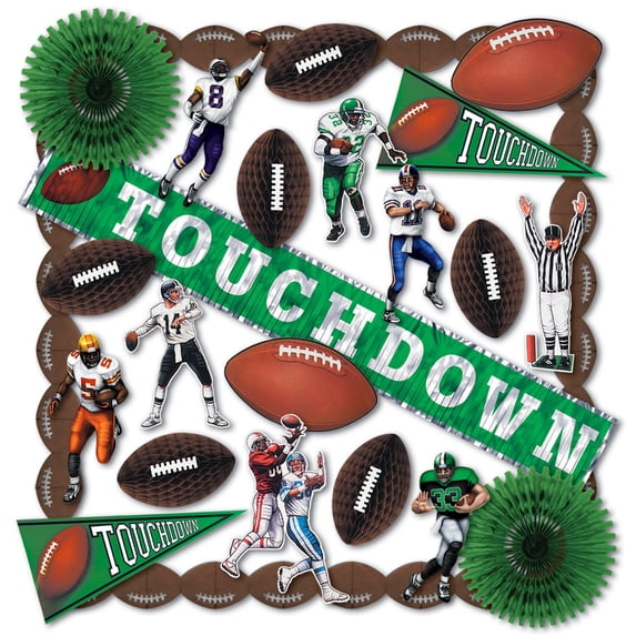 Party Central 12' Green and Brown Game Day Football Touchdown Decorating Kit