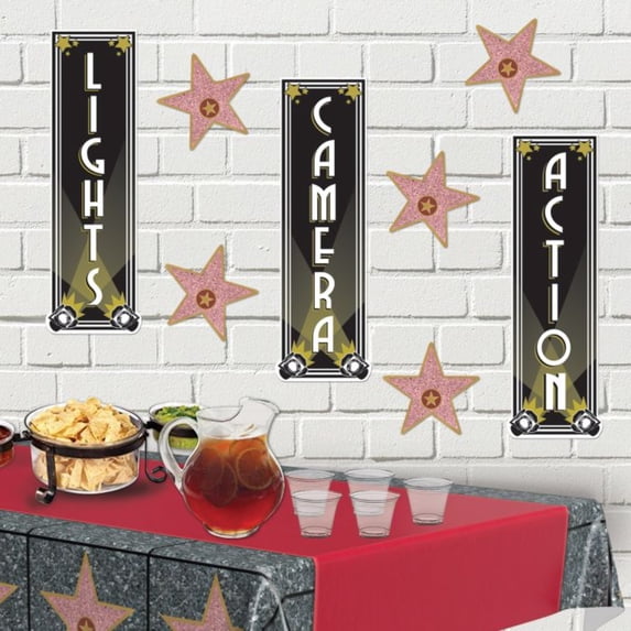 Party Central 240-Piece Pink and Red Walk of Fame Inspired Mini Star Cutouts Party Decors 5"