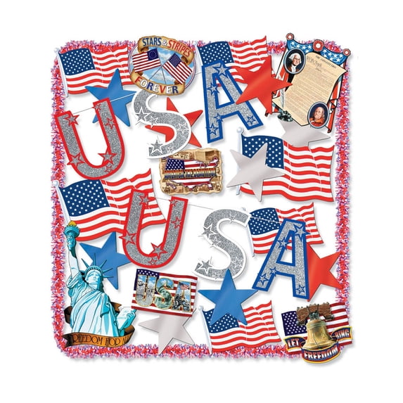 Party Central 25-Piece Blue and Red Patriotic Party Accessory Kit