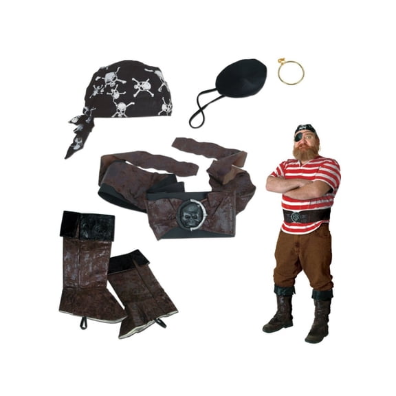 Party Central 5-Piece Black Pirate Halloween Costume Party Accessory Set