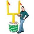 thumbnail image 1 of 74" Inflatable Green and Yellow Football Game Day Goal Post Cooler, 1 of 2