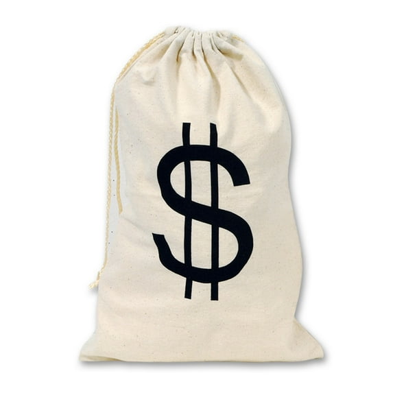 Party Central Club Pack of 12 Beige and Black Big Bag with Drawstring Party Favor Accessories 17