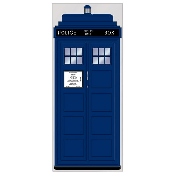 Party Central Club Pack of 12 Blue British Police Box Door Covers 6'
