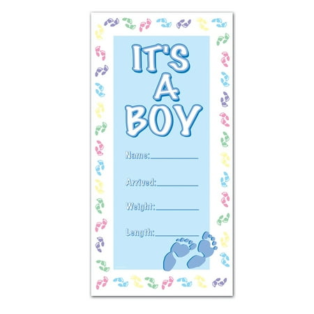 Party Central Club Pack of 12 Blue and White Baby Shower Themed "IT'S A BOY" Door Cover Party Decors