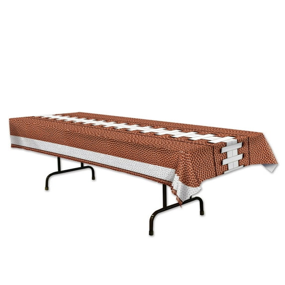Party Central Club Pack of 12 Brown and White Football Table Covers 9'