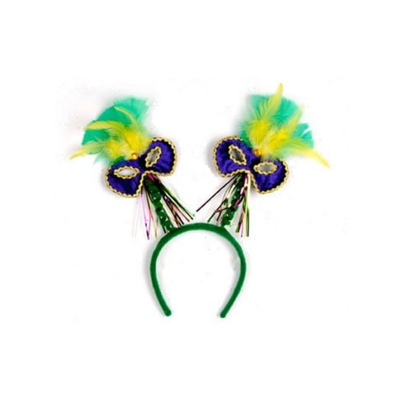 Party Central Club Pack of 12 Feathered Bopper Mardi Gras Headband Costume Accessories - One Size