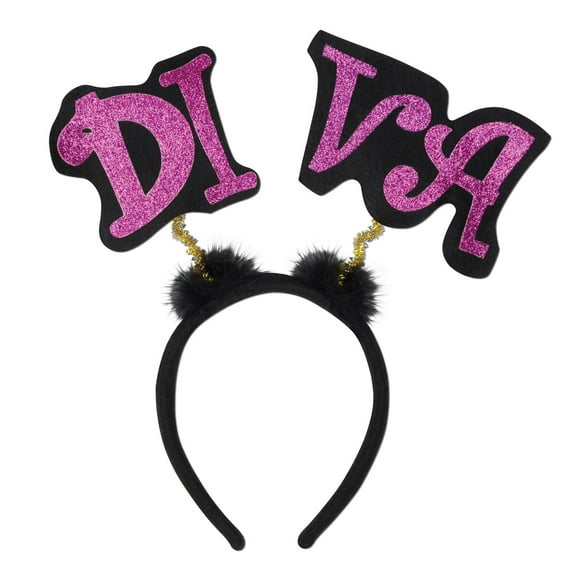 Party Central Club Pack of 12 Glittered 'Diva' Unisex Adult Boppers Headband Costume Accessories -