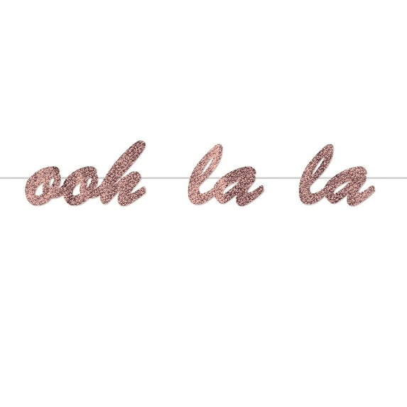 Party Central Club Pack of 12 Glittered Pink Textured 'Ooh La La' Streamers Party Decors 4'