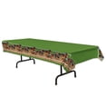 thumbnail image 1 of Club Pack of 12 Green and Brown Horse Racing Disposable Banquet Party Table Covers 108", 1 of 2