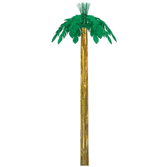 Party Central Club Pack of 12 Green and Gold Tropical Palm Tree Hanging Party Decors 8'