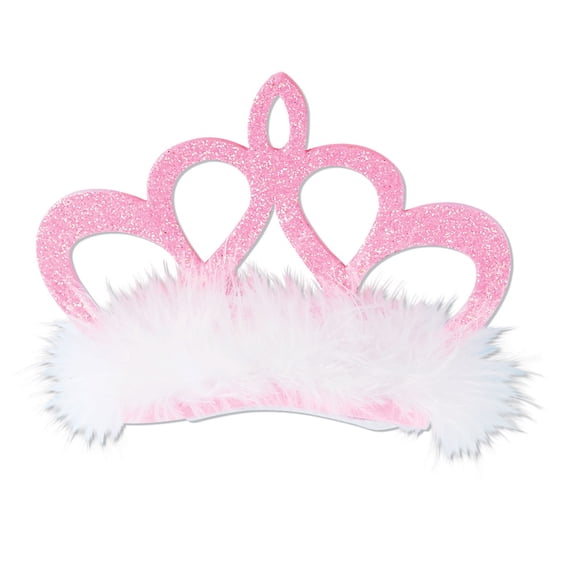 Party Central Club Pack of 12 Pink and White Women Adult Princess Crown Hair Clip Costume Accessory