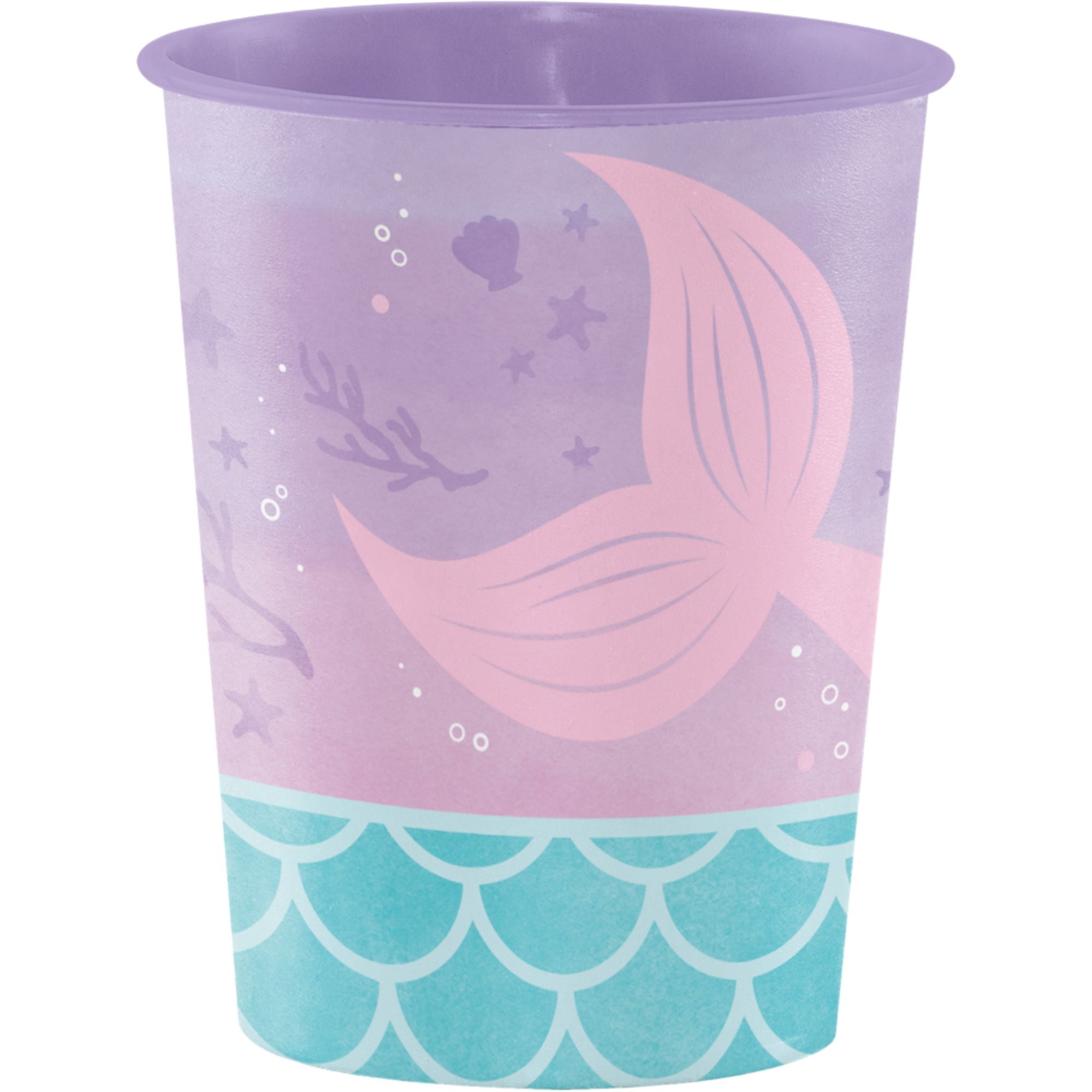Party Central Club Pack of 12 Purple and Blue Iridescent Mermaid Party Favor Cups 4.5"