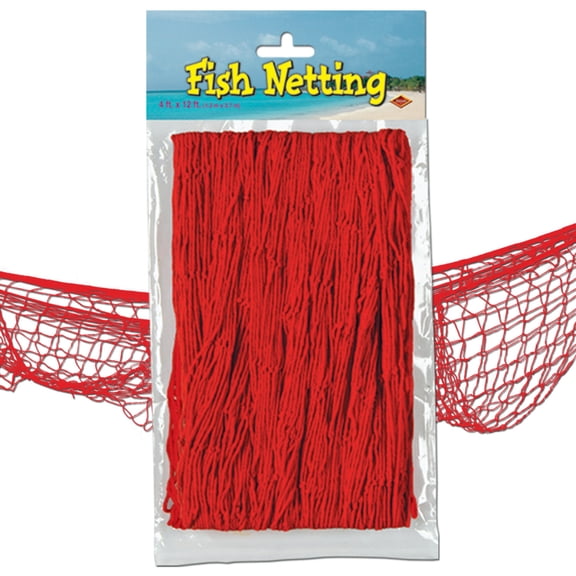 Party Central Club Pack of 12 Red Under the Sea Tropical Fish Netting Hanging Party Decor 12'