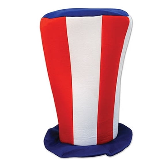 Party Central Club Pack of 12 Red and White Adult Men's 4th of July Patriotic Tall Party Top Hats