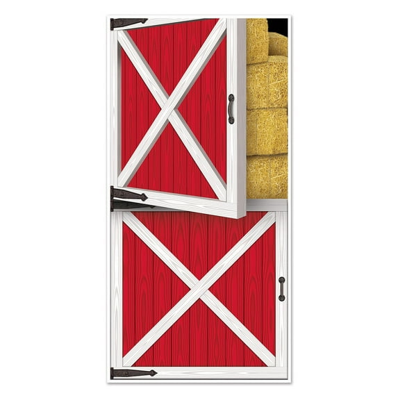 Party Central Club Pack of 12 Red and White Traditional Barn Door Covers 5'