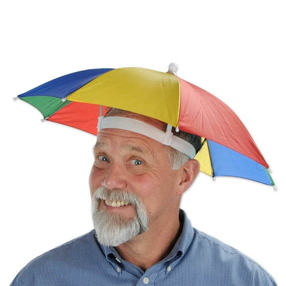Party Central Club Pack of 12 Red and Yellow Adult Men's Outdoor Umbrella Hats Costumes Accessories