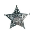 thumbnail image 1 of Party Central Club Pack of 12 Silver Damask Sheriff Badge Costume Party Favors 2.5", 1 of 1